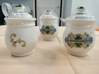 3 Barattoli Spezie Facciolini Porcellana