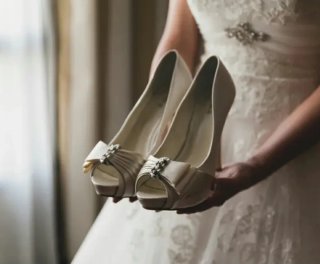 Zapatos de Novia Beige/Blanco Tacon Alto