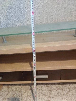Mueble de entrada madera y cristal