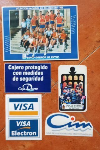 Lote Pegatinas vintage entidades bancarias