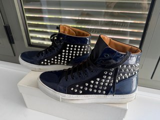 Rolando Sturlini T.42 Piel Tachuelas Azul/Negro (7