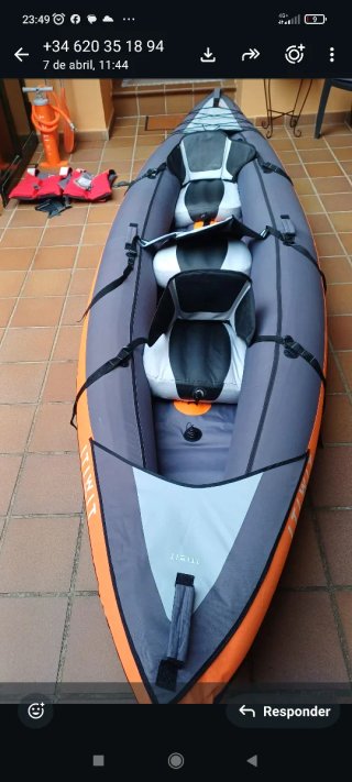 Kayak Itiwit a 3 posti con pompa di gonfiaggio. Leggi.