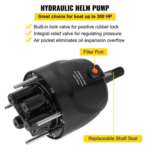Kit di sterzo idraulico per barche, kit di sterzo idraulico da 300HP, pompa di sterzo, cilindro, volante, kit di guarnizioni per sterzo idraulico da 18 piedi, sistema di sterzo marino...
