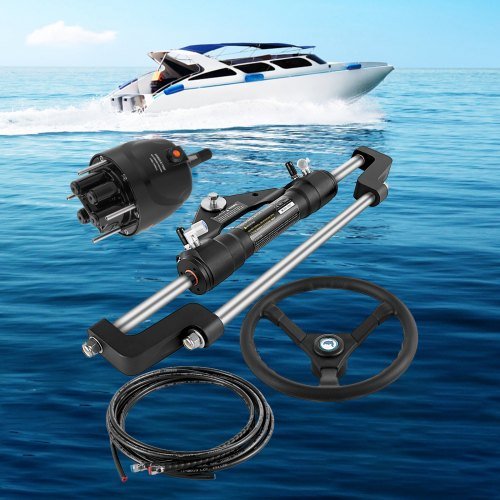 Kit di sterzo idraulico per barche, kit di sterzo idraulico da 300HP, pompa di sterzo, cilindro, volante, kit di guarnizioni per sterzo idraulico da 18 piedi, sistema di sterzo marino...