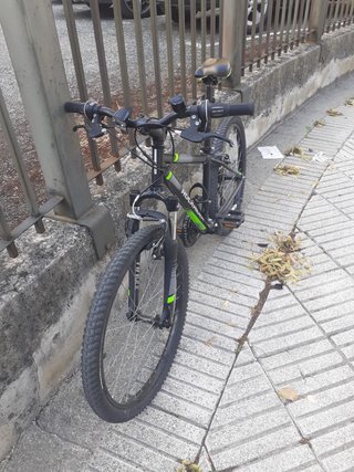 Bicicleta Rockrider Negra y Verde