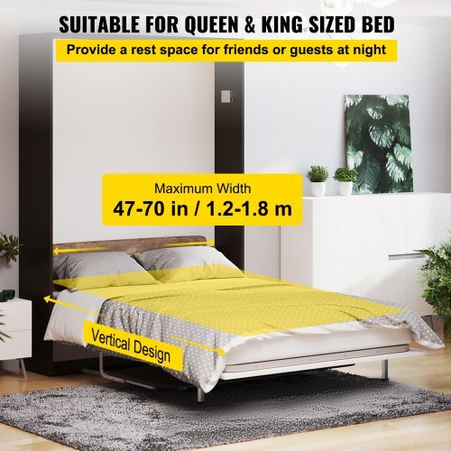 Kit fai-da-te per montaggio meccanismo a molla Murphy a parete, supporto hardware pesante per letto king e queen (verticale), bianco