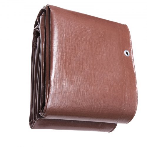 Tarp 609.6 x 1219.2 cm 0.41 mm Extra Grueso, Cubierta de Plástico Poliéster Impermeable, Lona Multiusos para Exteriores con Ojetes y Bordes Reforzados para Camión, RV, Barco, Camping (Marrón)