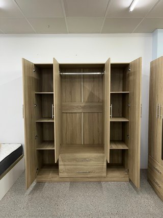 Armario 4 puertas madera con espejos - Oferta!
