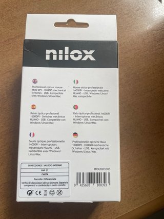 Mouse Nilox USB 1600 DPI