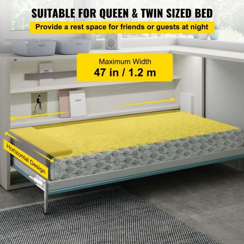 Kit fai-da-te per letti matrimoniale e queen size con meccanismo a molla Murphy, bianco