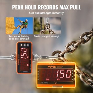 Báscula de Grúa Digital, 2200 lbs/1000 kg, Báscula Colgante Industrial de Alta Resistencia con Control Remoto, Caja de Aluminio Fundido y Pantalla LED, Alta Precisión para Construcción, Fábrica, G...
