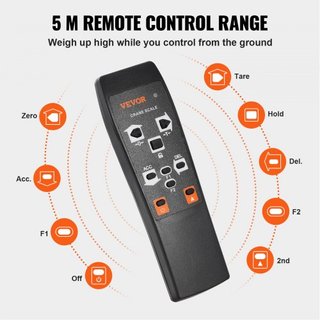 Báscula de Grúa Digital, 2200 lbs/1000 kg, Báscula Colgante Industrial de Alta Resistencia con Control Remoto, Caja de Aluminio Fundido y Pantalla LED, Alta Precisión para Construcción, Fábrica, G...
