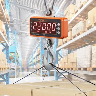 Báscula de Grúa Digital, 2200 lbs/1000 kg, Báscula Colgante Industrial de Alta Resistencia con Control Remoto, Caja de Aluminio Fundido y Pantalla LED, Alta Precisión para Construcción, Fábrica, G...