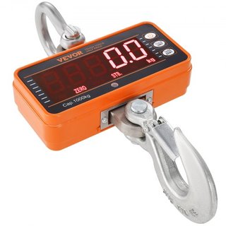 Báscula de Grúa Digital, 2200 lbs/1000 kg, Báscula Colgante Industrial de Alta Resistencia con Control Remoto, Caja de Aluminio Fundido y Pantalla LED, Alta Precisión para Construcción, Fábrica, G...