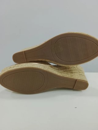 Esparteñas cuña doradas y beige