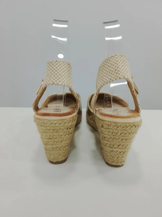 Esparteñas cuña doradas y beige