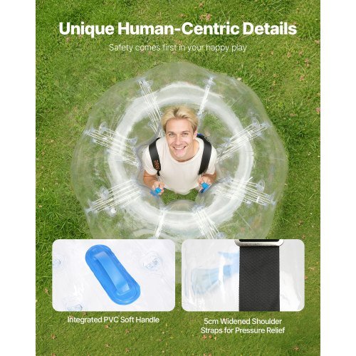 Palla Gonfiabile da Scontro 1-Pack, 5FT/1.5M Palle Zorb Sumo per Adolescenti e Adulti, Palle Bolla Umane in PVC da 0.8mm per Giochi di Gruppo all'Aperto, Giocattoli da Scontro per...