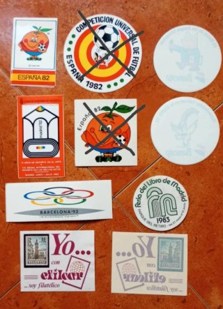 Lote Pegatinas vintage España 82, Barcelona 92..