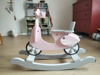 Balancín Moto Madera Rosa