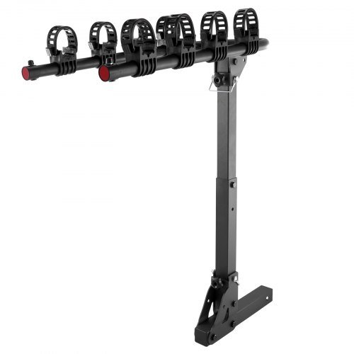 Supporto per Bicicletta Montato su Attacco, Supporto per 4 Biciclette, Supporto per Bicicletta da 68 kg per Attacco da 5 cm, Supporto Pieghevole e Inclinabile con U-Bolt senza Spostamento