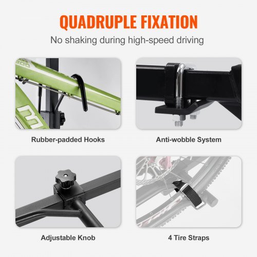 Supporto per Bicicletta a Gancio, Stile Piattaforma per 2 Biciclette, Capacità Max 80 LBS per Ricevitore 1.25-/2 Pollici, Trasportatore di Biciclette...