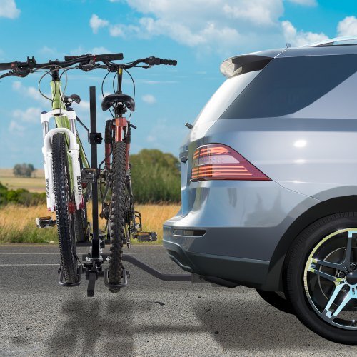 Supporto per Bicicletta a Gancio, Stile Piattaforma per 2 Biciclette, Capacità Max 80 LBS per Ricevitore 1.25-/2 Pollici, Trasportatore di Biciclette...