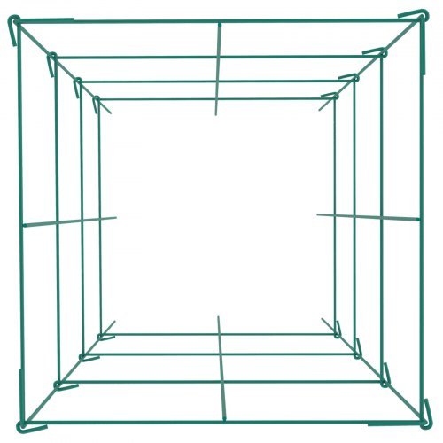 Gabbie per pomodori, 14,6" x 14,6" x 39,4", 6 pacchetti di gabbie di supporto quadrate per piante, torri per pomodori in acciaio rivestite in PVC verde per verdure rampicanti, piante, fiori, frutti
