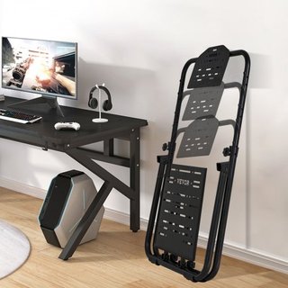 Soporte de Volante de Carreras Plegable, Base Universal Ajustable en Altura Compatible con Logitech y Thrustmaster Volante y Pedales, Estructura Resistente para Asientos Estándar GT/Formula Portátil