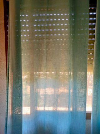 Cortinas Ojal Azul Turquesa 225x140 tipo lino