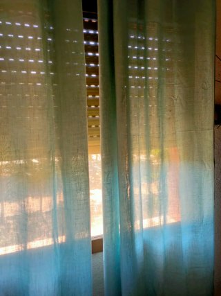 Cortinas Ojal Azul Turquesa 225x140 tipo lino