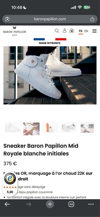 Baron Papillon Piel Blancas T.41  Det Naranja (7)