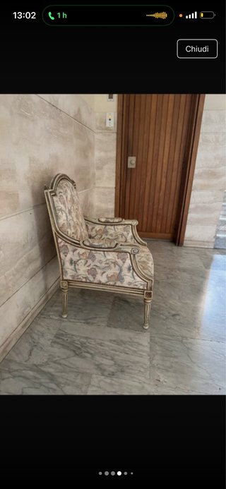 Coppia Poltrone Luigi XVI tessuto floreale
