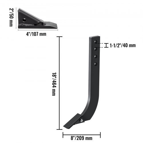 Caja de Cuchilla, 18" Cuchilla Scarificadora, Cuchilla de Caja de 4 Agujeros, Cuchilla Ripper con Dientes y Pasadores Tapered Removibles, Conjunto de Cuchillas Ajustables para Reemplazo, Excavació...