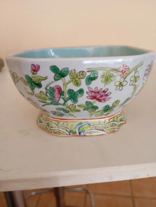 Cuenco antiguo Dinastía Qing China siglo XIX