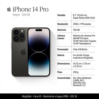iPhone 14 Pro 6.1 Negro