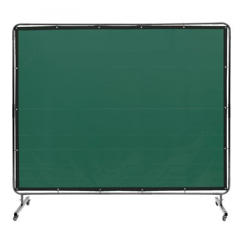 Schermo di saldatura con telaio, schermo per tenda di saldatura da 1,83 x 2,44 m, schermo protettivo in vinile resistente al fuoco su 4 ruote girevoli (2 bloccabili), mov...