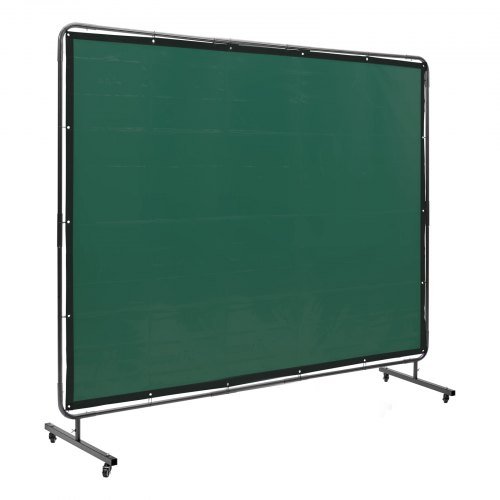 Schermo di saldatura con telaio, schermo per tenda di saldatura da 1,83 x 2,44 m, schermo protettivo in vinile resistente al fuoco su 4 ruote girevoli (2 bloccabili), mov...