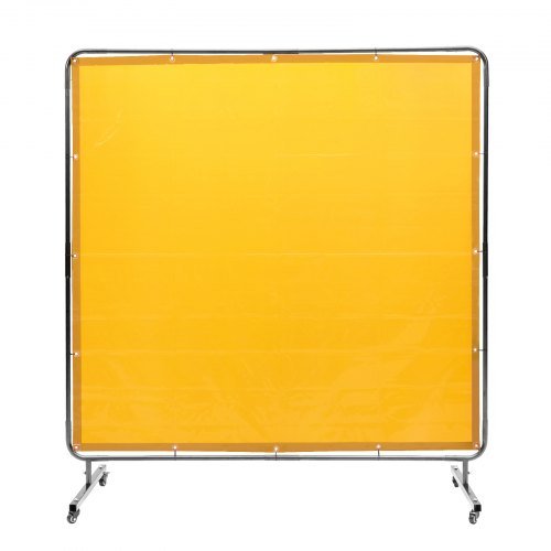 Schermo per Saldatura con Telaio, Schermo per Saldatura a Tenda da 6' x 6', Schermo Protettivo per Saldatura in Vinile Resistente al Fuoco su 4 Ruote Girevoli (2 Bloccabili), Mobile e P...