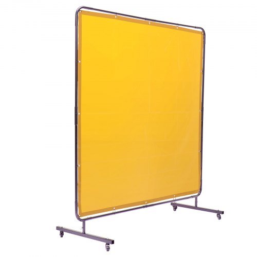 Schermo per Saldatura con Telaio, Schermo per Saldatura a Tenda da 6' x 6', Schermo Protettivo per Saldatura in Vinile Resistente al Fuoco su 4 Ruote Girevoli (2 Bloccabili), Mobile e P...