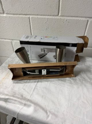 Aplique Lampara Metal Plata 2 Focos