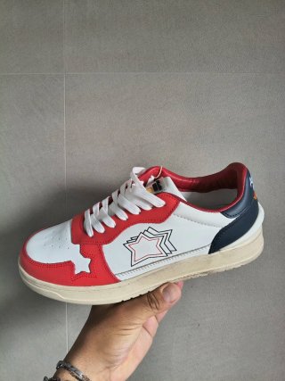 Atlantic Stars tg 43 Uomo bianco/rosso Nuovo Pelle