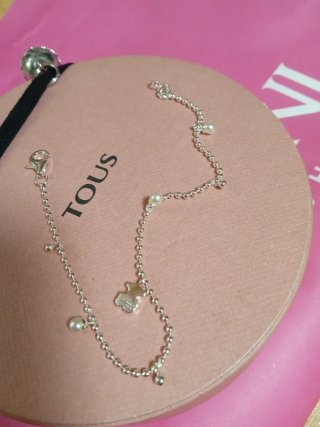 Pulsera Tous Oso y Perlas Plata