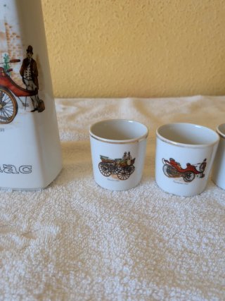 Juego Coñac Botella Cerámica 5 Vasos