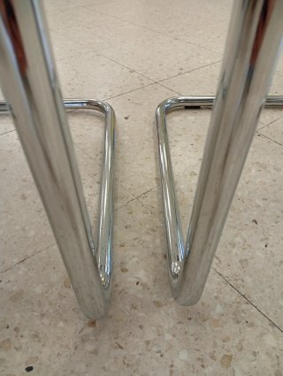 6 sillas  vintage cuero y metal tipo  Mart Stam