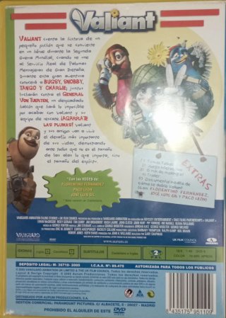DVD Valiant Película Animada Español