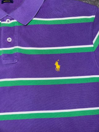 Polo Ralph Lauren vintage Rayas Morado talla XXL