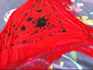 Mantón de Manila Rojo Bordado