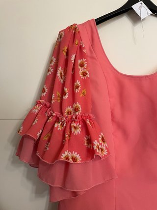 Bata Flamenca Flores Rosa