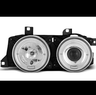 Faros delanteros Angel Eyes Cromados para BMW Seri