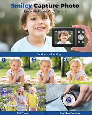 SIN ABRIR Cámara Digital para Niños 1080P 44MP